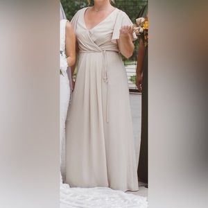 Champagne colored bridesmaid dress, size 12, from brand DB Studio. Worn once.